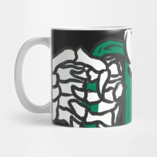 Skeleton Green Beer Mug